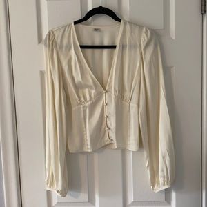 Aritzia Tatiana Blouse / Cream Long-Sleeve